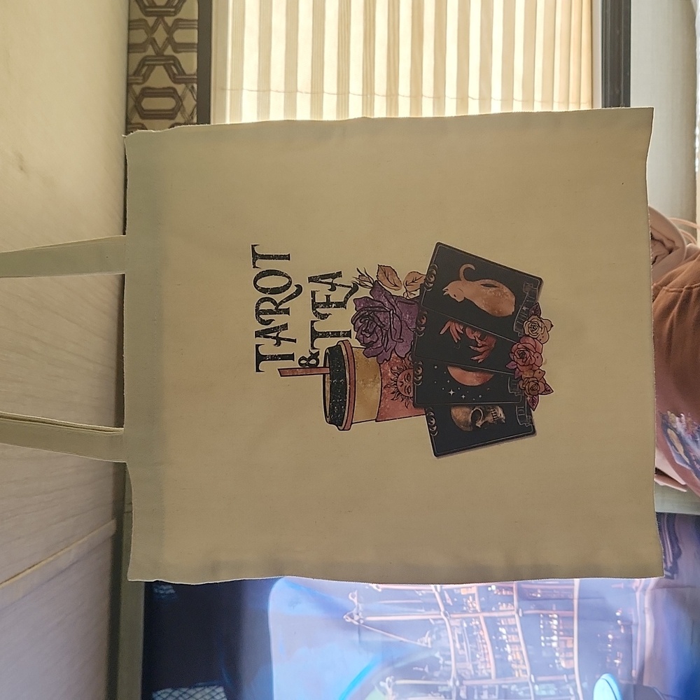 New Canvas Totes●Witchy Gypsy Messages & Healing Crystal Stone inside
